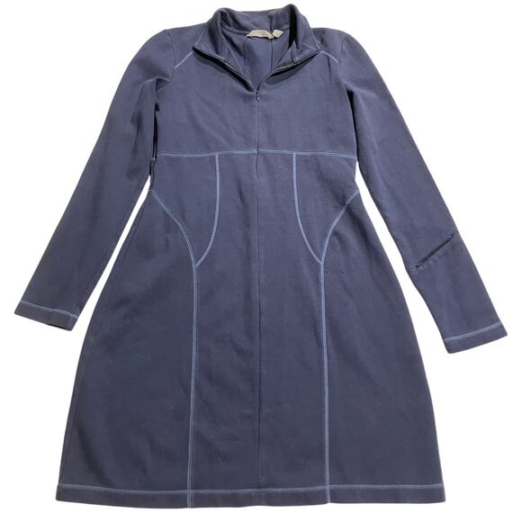 Athleta Cassidy Ponte Knit Dress Long Sleeve Stretch Womens Sz Small Blue 868990 - Picture 1 of 13